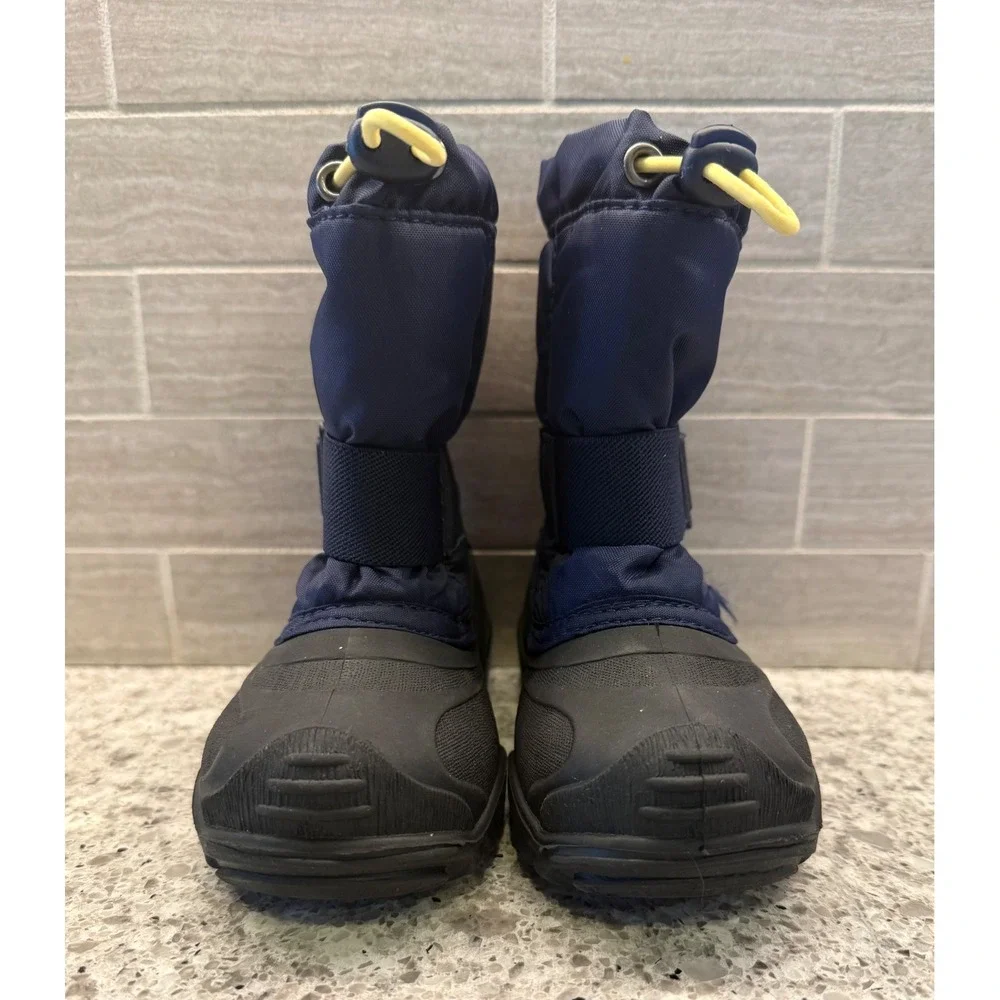 Kamik Navy Blue/Black/Yellow Waterproof Winter Snow Boots Kids Size 8T